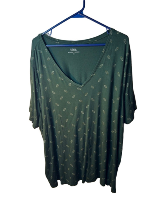 Penningtons Tops - Penningtons Forest Green V-Neck Short Sleeve Top